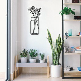 Wallity Flower 1 Metal Wall Decor Negro